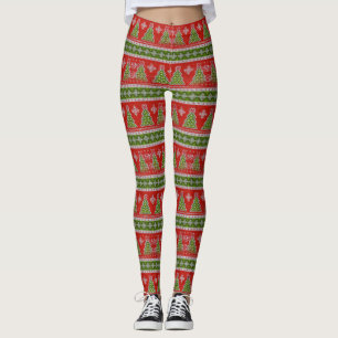 Leggings Suéter divertido de Navidad feo lindo