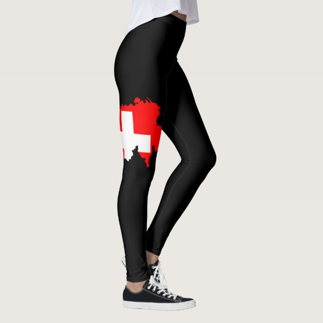Leggings Suiza Bandera Suiza Moda del Orgullo Femenino (Derecha)