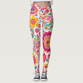 Leggings Summer Floral Paisley Pattern