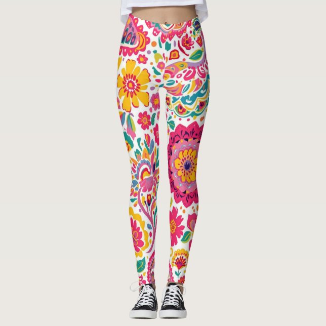 Leggings Summer Floral Paisley Pattern (Anverso)