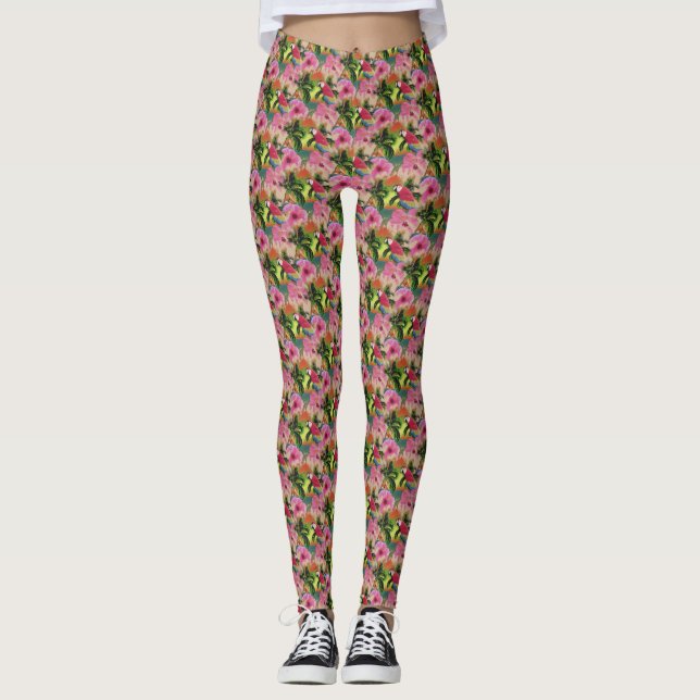 Leggings Summer Tropical Sunset Beach Parrot (Anverso)