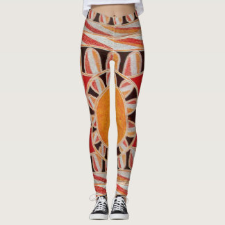 Leggings SUN SOLAR ENERGY Resumen Naranja rojo geométrico