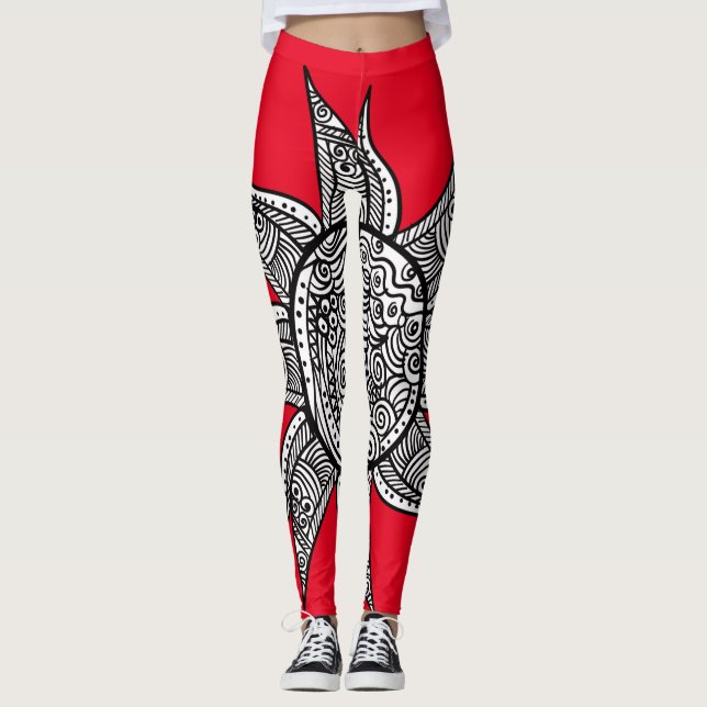 Leggings Sun Tattoo Thunder_Cove al estilo Henna (Anverso)
