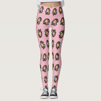 Leggings Sunaya que lee las polainas de Chibi