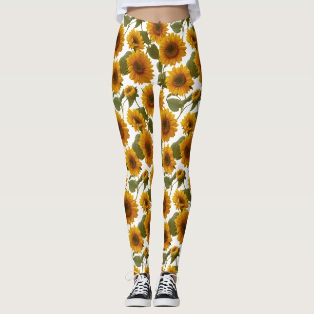 Leggings Sunflower Bloom Floral Pattern (Anverso)