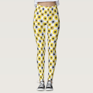 Leggings Sunflowers bx4 White BG