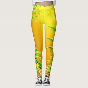 Leggings Sunny Nature Path Art