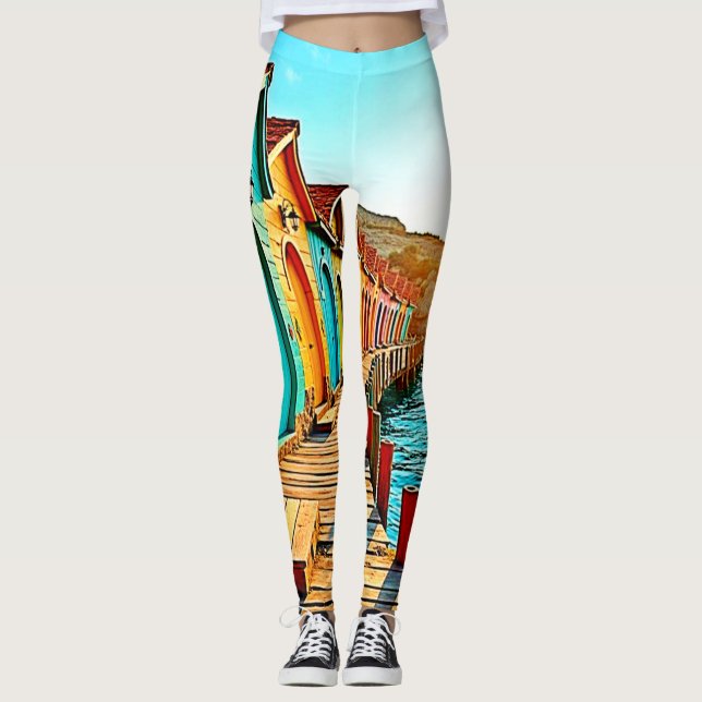 Leggings Sunset Bliss: Hues costeros (Anverso)