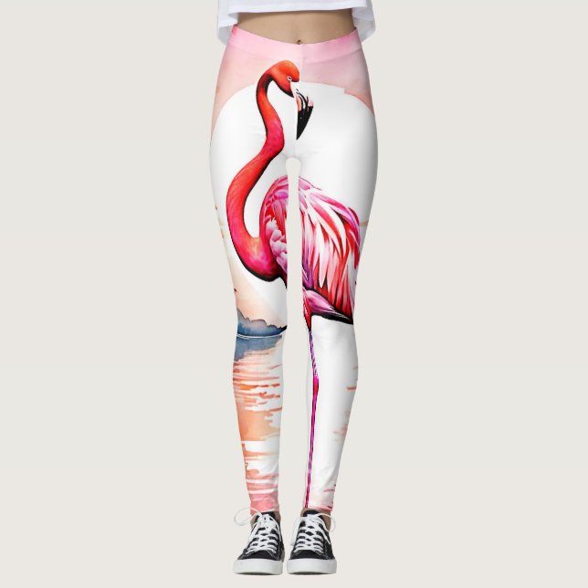 Leggings Sunset de Flamingo Rosa (Anverso)
