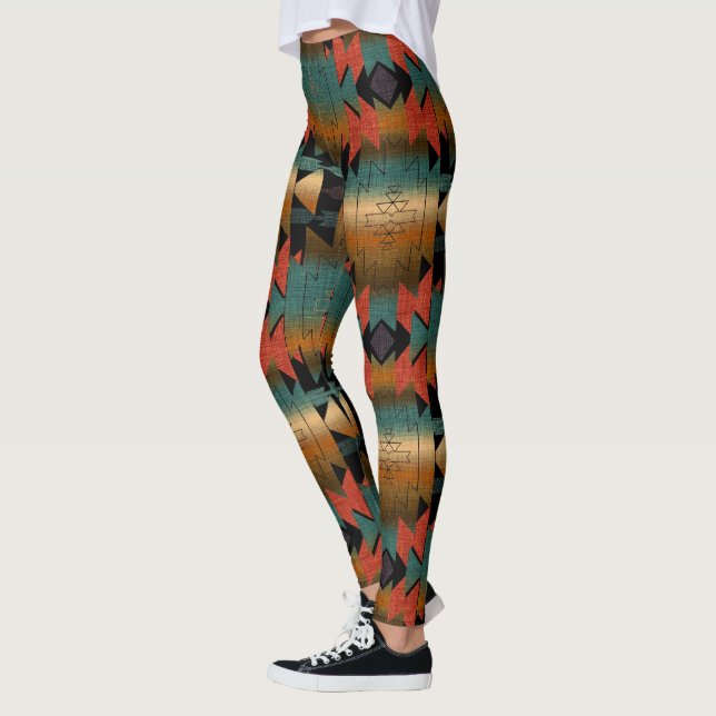 Leggings Sunset del Suroeste Hermosos Colores Boho (Izquierda)