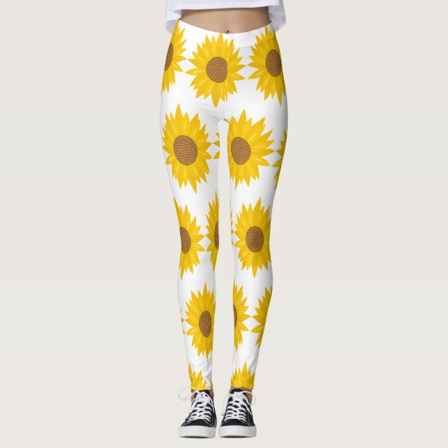 Leggings Sunshine Yellow Sunflower Flor Floral (Anverso)
