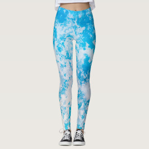 Leggings Superficie del planeta de hielo azul y blanco
