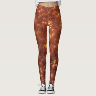 Leggings Superficie del planeta volcánico de lava caliente