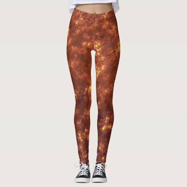 Leggings Superficie del planeta volcánico de lava caliente (Anverso)