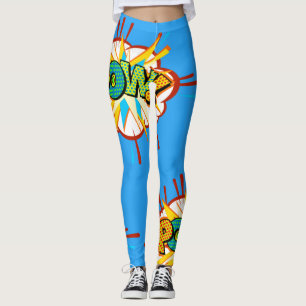 Leggings Superhéroe de historieta textualmente pomposo col