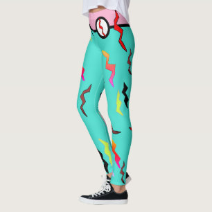 Leggings Superhéroe femenino Halloween Turquoise Pink