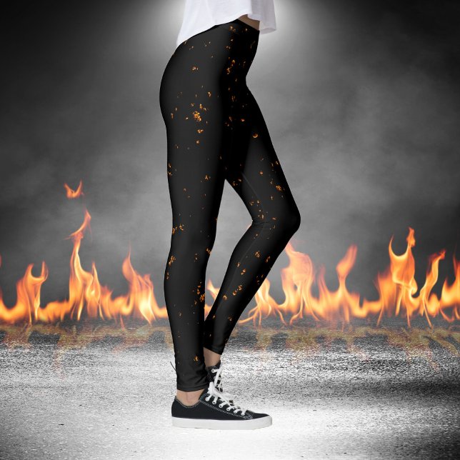 Leggings Superposición de chispas de fuego sobre tu foto ce (Subido por el creador)