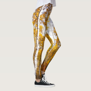 Leggings Surco de álamo Hojas amarillas de otoño