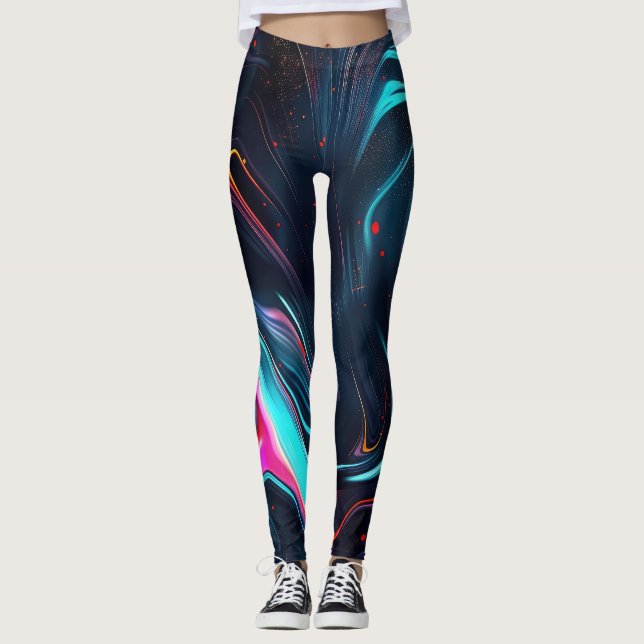 Leggings Surge cósmico - Piernas de galaxia líquida (Anverso)