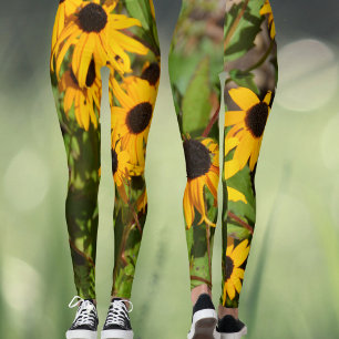Leggings Susan de Ojos Negros Floral Botánica Negrita