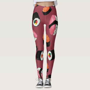 Leggings Sushi Onigiri Rolls: Ilustracion sin mar