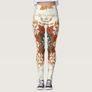 Leggings Susurros de otoño: mezcla geométrica floral