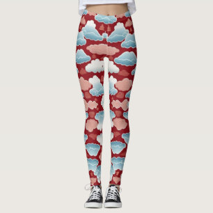 Leggings Susurros del cielo: Un patrón de nube chino