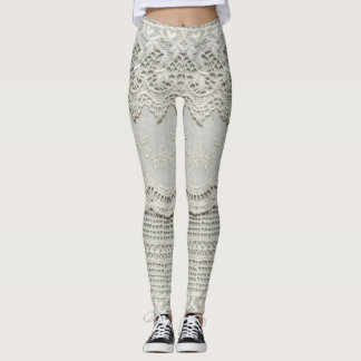 Leggings Sutil encaje blanco, cierre textil.