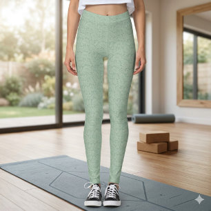 Leggings Sutiles Colores de Primavera Verde Salvia Blanco P