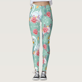 Leggings Swan de flores naturales