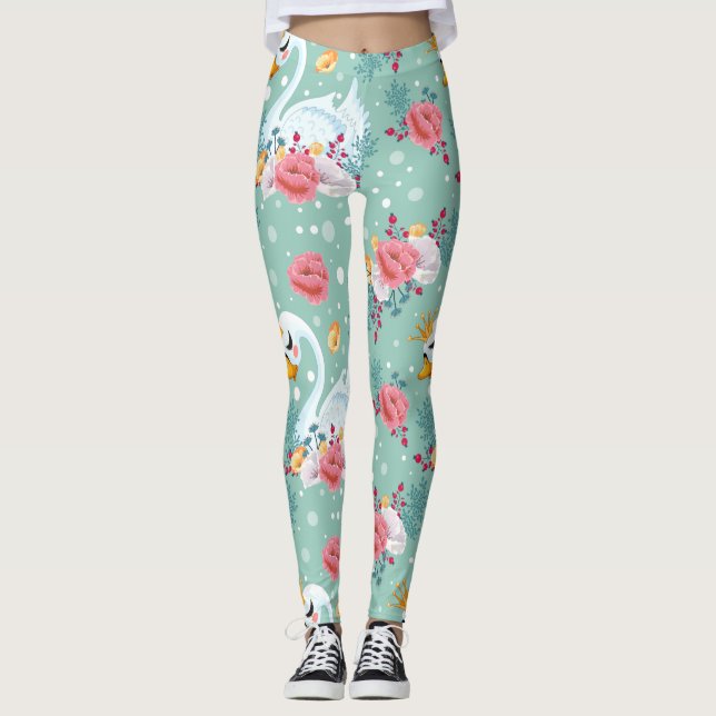 Leggings Swan de flores naturales (Anverso)