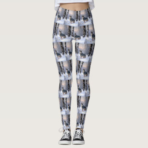Leggings Swedish Vallhund Deja que nieve Navidad