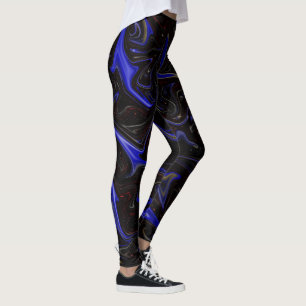 Leggings "Swirl galáctico: El Mármol Espacial Azul y Negro"