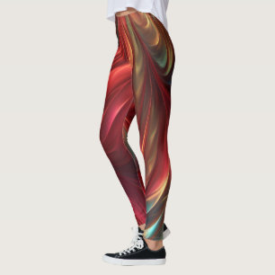 Leggings Swirl irlandés de resumen rojo