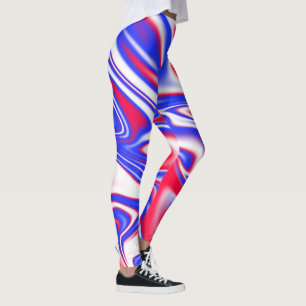 Leggings "Swirl patriótico: el mármol rojo, blanco y azul"