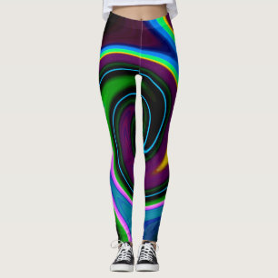 Leggings Swirl Retro Blue
