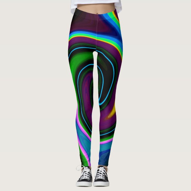 Leggings Swirl Retro Blue (Anverso)