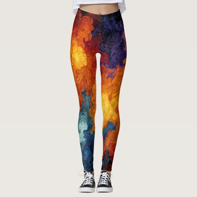 Leggings Swirling Elemental Nebula Abstract (Anverso)