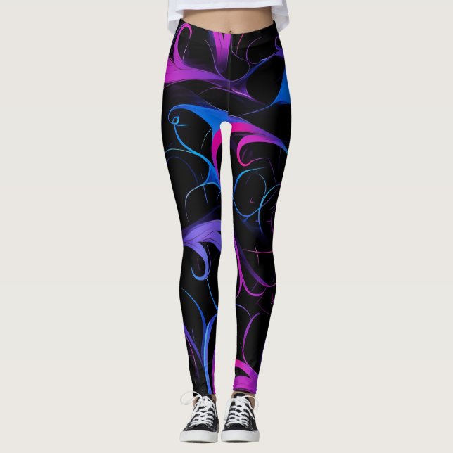 Leggings 💫 Swirling Pink & Violet Pattern - Elegant & Myst (Anverso)