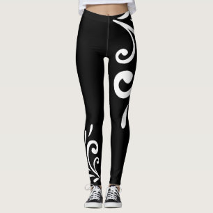 Leggings Swirls blancas contemporáneas