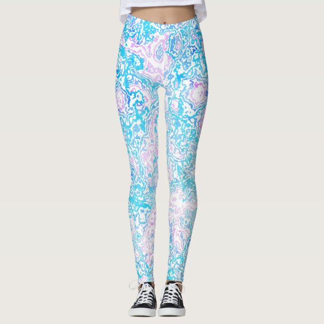Leggings Swirly Trippy Groovy Hippie Boho Funky Marble (Anverso)
