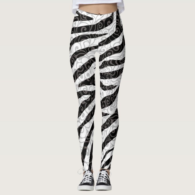 Leggings Swirly Zebra Design (Anverso)
