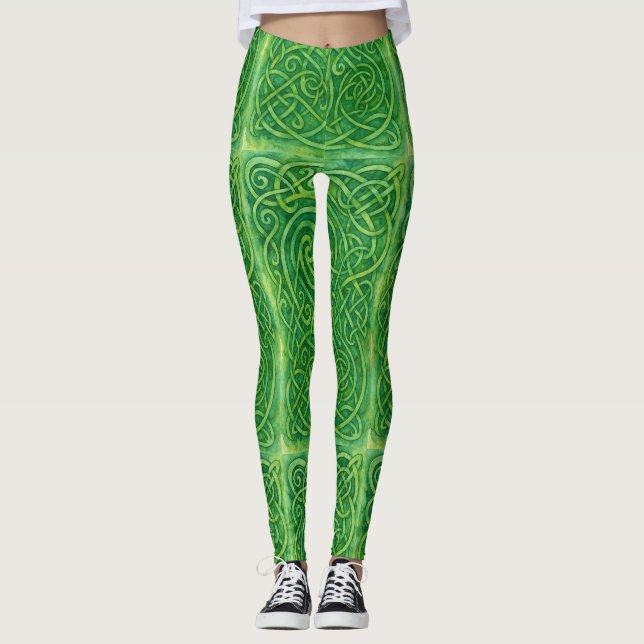 Leggings Sylvan Labyrinth - Nudos verdes celtas (Anverso)