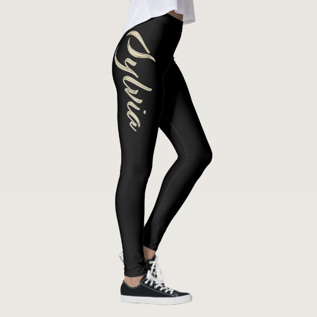 Leggings Sylvia white gold Handwriting Hose (Derecha)