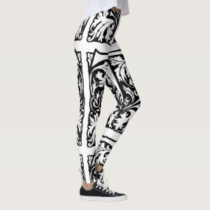 Leggings T Para Exquisitos Yoga Hechos A Mano En Blanco Y N