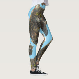 Leggings Tabby Cat Mascota Whimsical Maureen Girard Familia