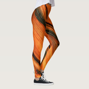 Leggings tablas de plumas marrones