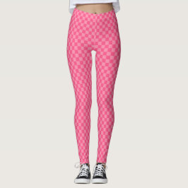 Leggings Tablero de cheques rosa