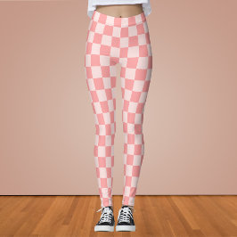 Leggings Tablero de cheques rosa