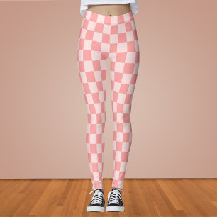 Leggings Tablero de cheques rosa
